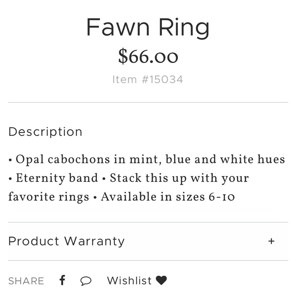 NWT Park Lane Fawn Ring size 7 - Picture 2 of 3